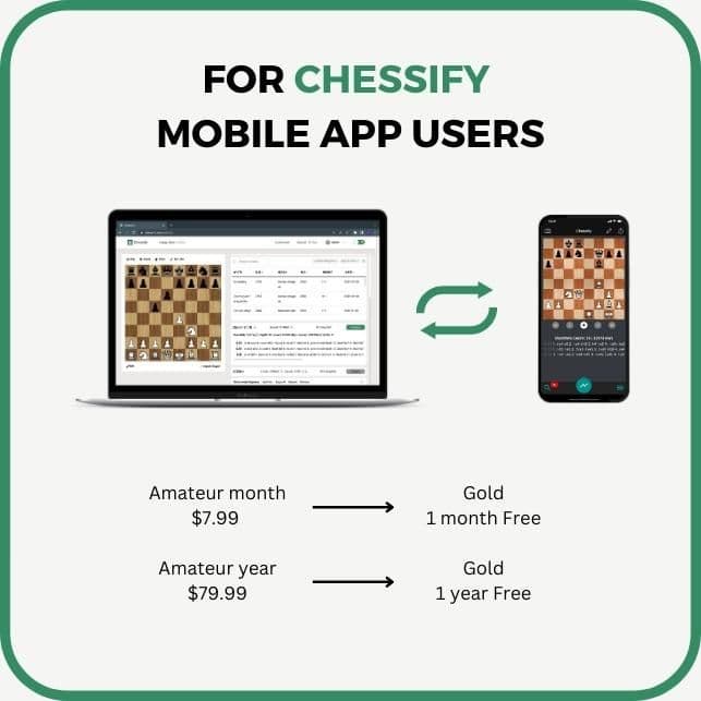 Get More from Chessify: Subscribe to Amateur Plan on Website and Get the Gold Plan on Mobile for Free