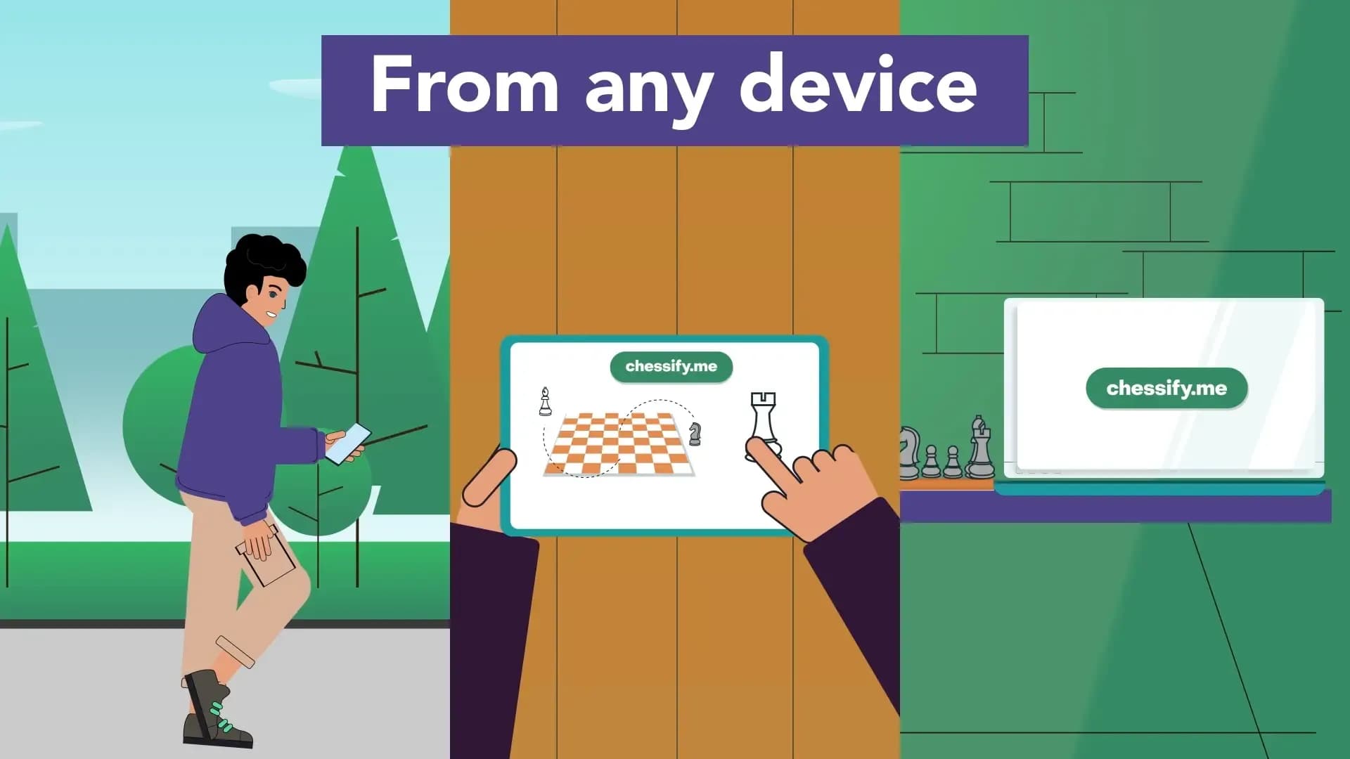 Chessify cloud analysis across phone, tablet and laptop
