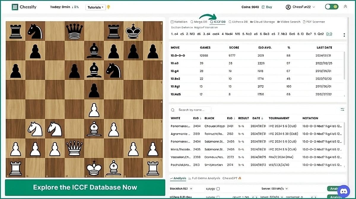 Correspondence Chess Game DB