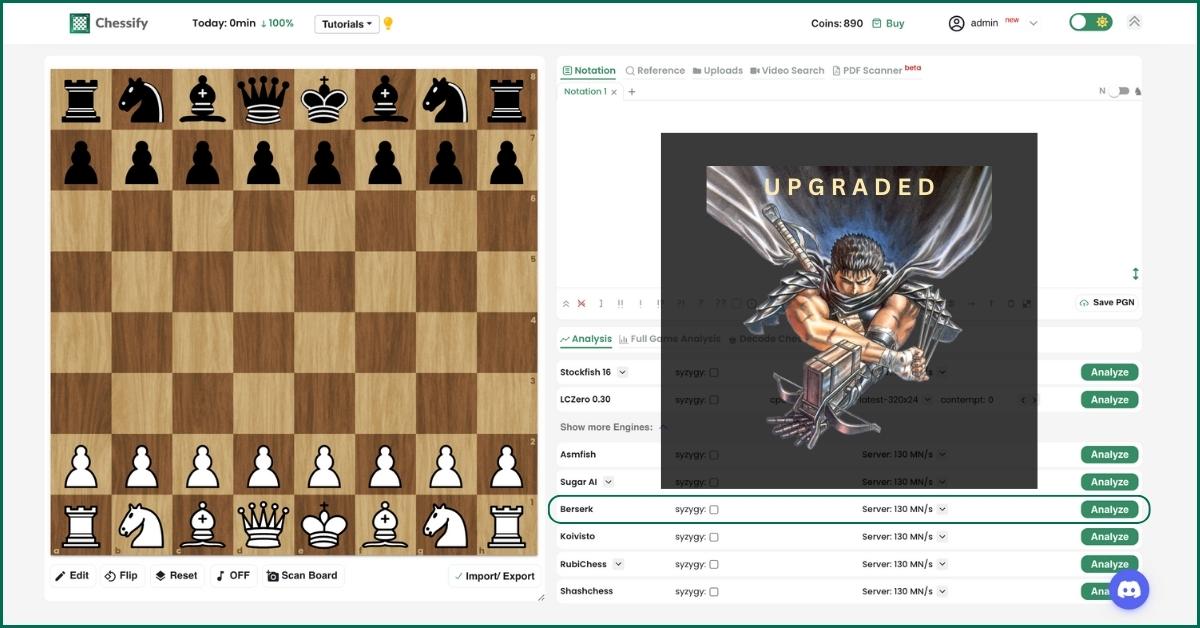 Berserk 12 on chessify