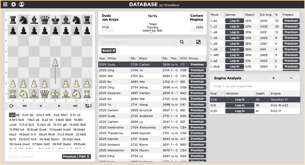 chessbase analysis view