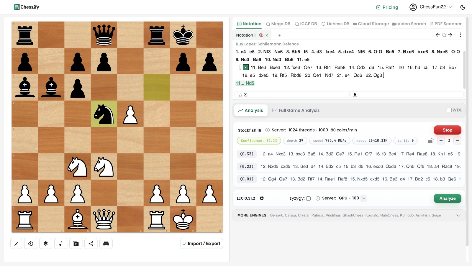 Confidence on Chessify