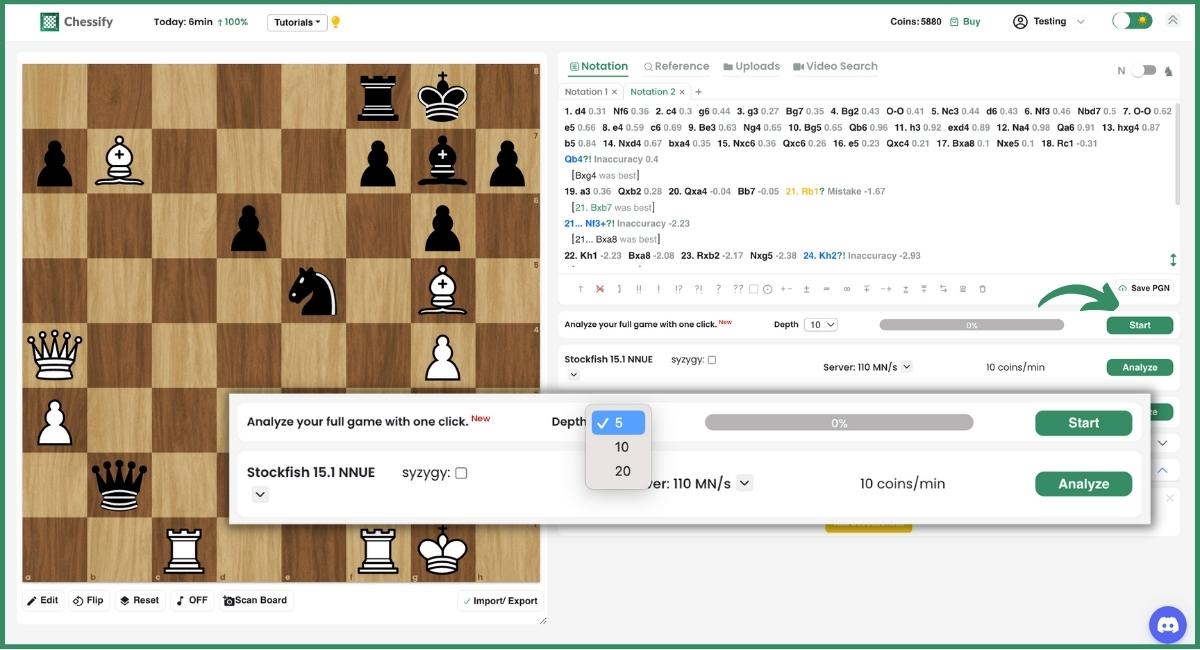 Introducing Chessify's New Feature: Full Game Analysis with Stockfish