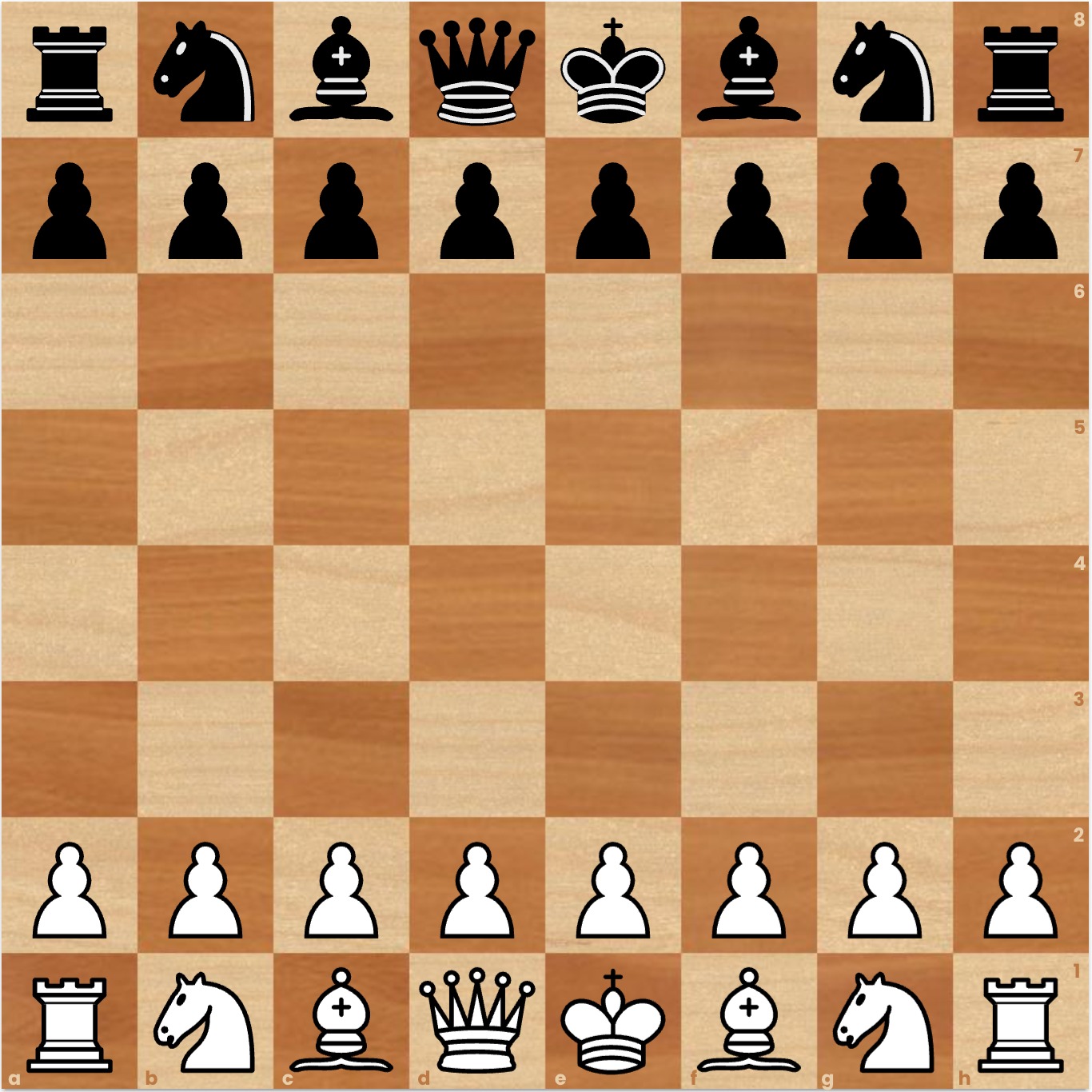 Initial chessboard setup