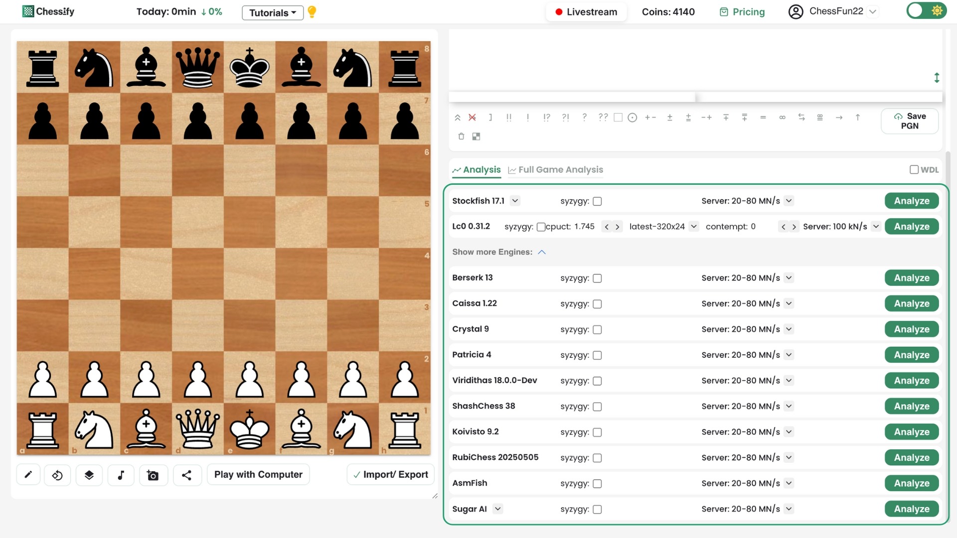 New Engine Version on Chessify