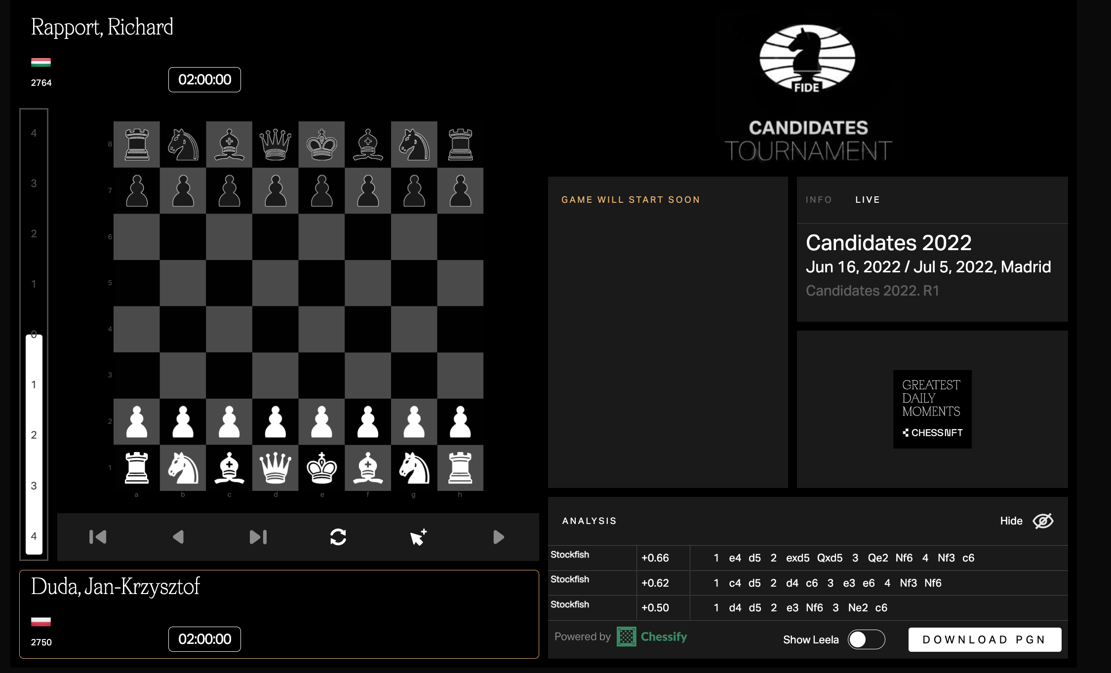 Chess database, analysis and live coaching