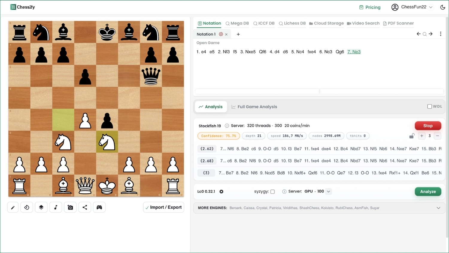 stockfish 19 on chessify